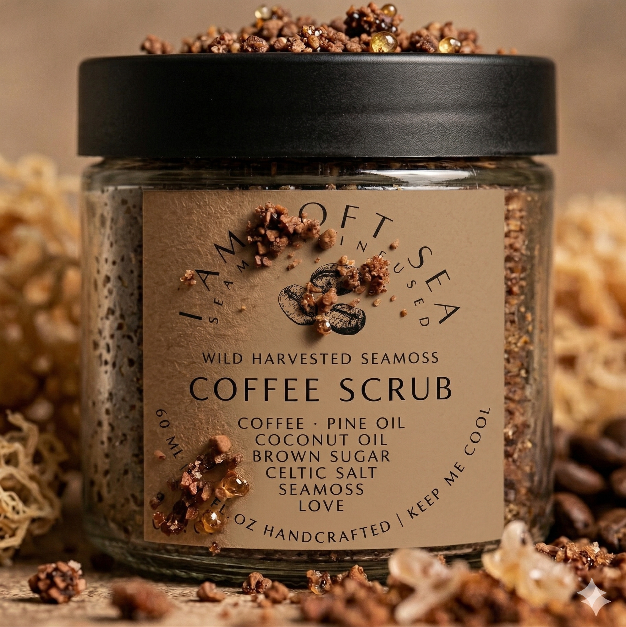 Pine Infused Seamoss Coffee Scrub